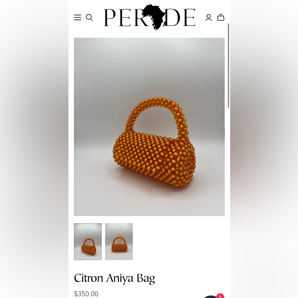 Perade Aniya Handcrafted In Nigeria Orange Glass Beaded Handbag - Picture 9 of 12
